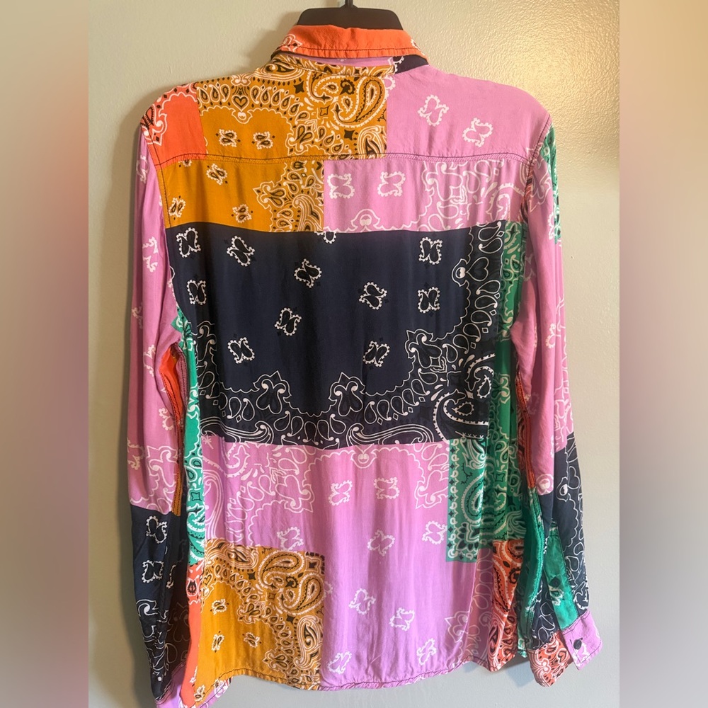 Sun + Stone Multicolor Patchwork Paisley Bandana … - image 8